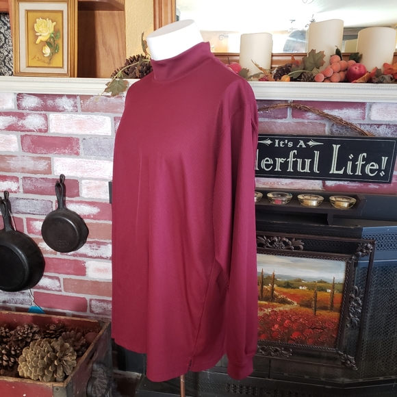 PGA TOUR GOLF PERFORMANCE BURGUNDY MOCK NECK XL - Picture 3 of 5